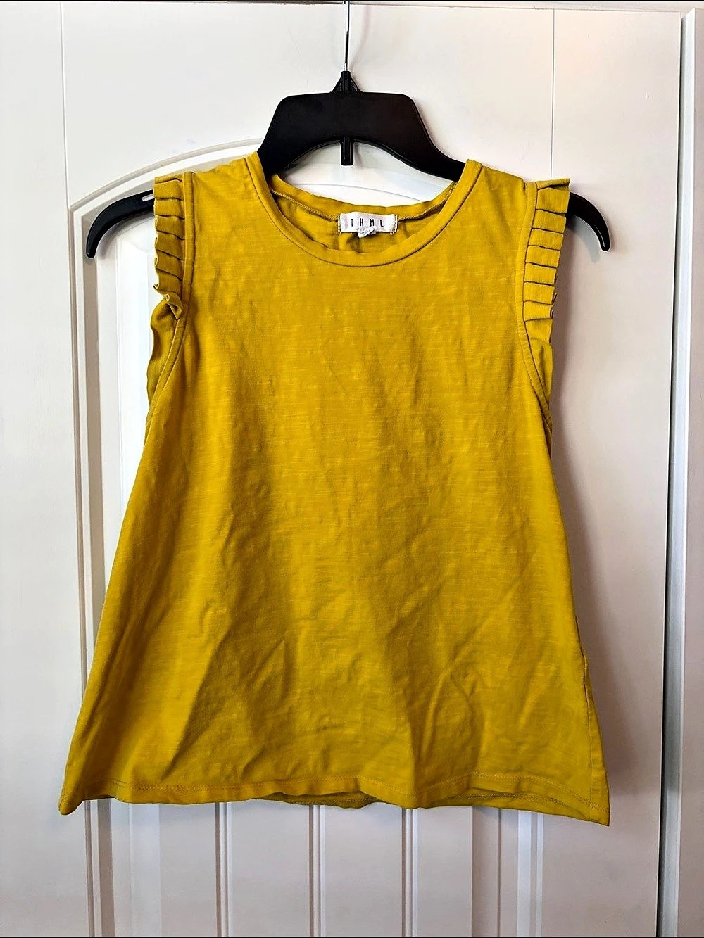 THML Ruffle Shoulder Tank Yellow XS - Picture 2 of 7